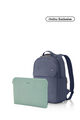 Valerie Backpack Vintage Blue + Travel Essential Laptop Sleeve Iceberg Green    
