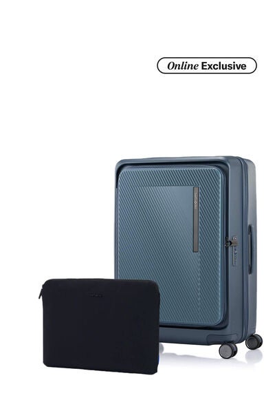 Zipprix FT Medium Navy + Travel Essential Laptop Sleeve Black     