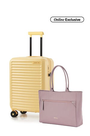Samsonite Bundle Set Koper Toiis Blossom Cabin Golden Haze + Prudence Eco Tote Rose Taupe