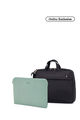 Valerie Laptop Bag Black + Travel Essential Laptop Sleeve Iceberg Green   