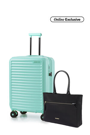 Samsonite Bundle Set Koper Toiis Blossom Cabin Soft Mint + Prudence Eco Tote Black
