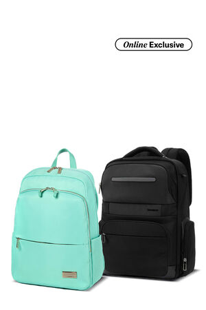Samsonite Bundle Set Reny Backpack Mint + Blakce Eco Backpack III Black