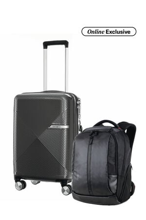 Samsonite Bundle Set Koper Volant Cabin Black + Locus Eco Backpack Black