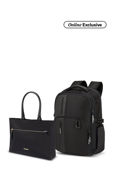 Samsonite Bundle Set Biz2Go Backpack Black + Prudence Eco Tote Black