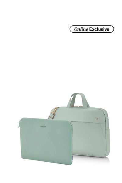 Valerie Laptop Bag Iceberg Green + Travel Essential Laptop Sleeve Iceberg Green