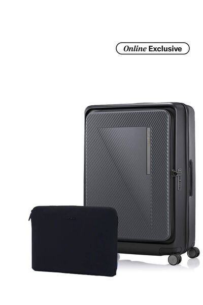 Zipprix FT Large Gun Metal + Travel Essential Laptop Sleeve Black      
