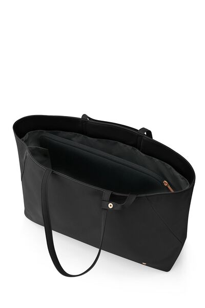 Valerie Tote Bag Black + Travel Essential Laptop Sleeve Iceberg Green   