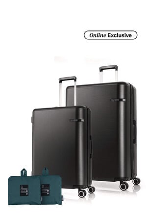 Samsonite Koper Hardcase Straren 2Pcs Set (24,28 Inch) - Black + Luggage Cover
