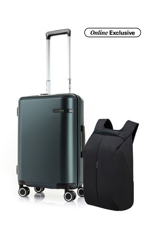 Samsonite Bundle Set Koper Straren Cabin Matte Green + Securipack 2.0 Backpack Black