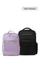 Samsonite Bundle Set Aree Backpack M Light Purple + Blakce Eco Backpack III Black