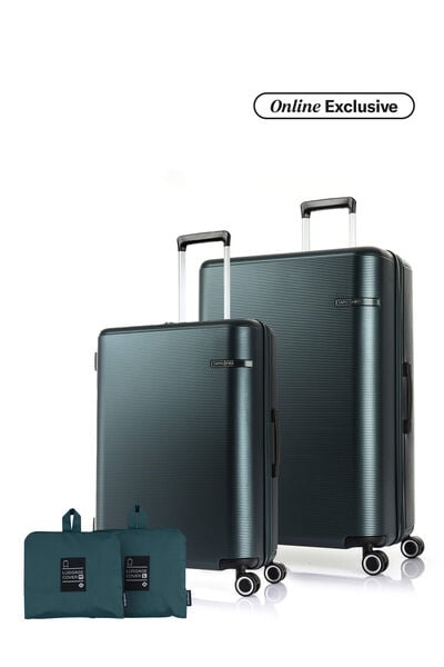 Samsonite Koper Hardcase Straren 2Pcs Set (24,28 Inch) - Green + Luggage Cover